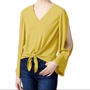 Rachel Roy front tie slit sleeve blouse size XS